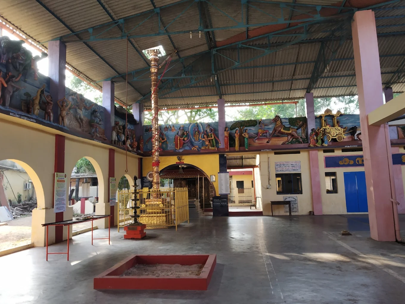 Majestic entrance and traditional Kerala architecture of Kidangamparambu Sree Bhuvaneswari Temple Alappuzha