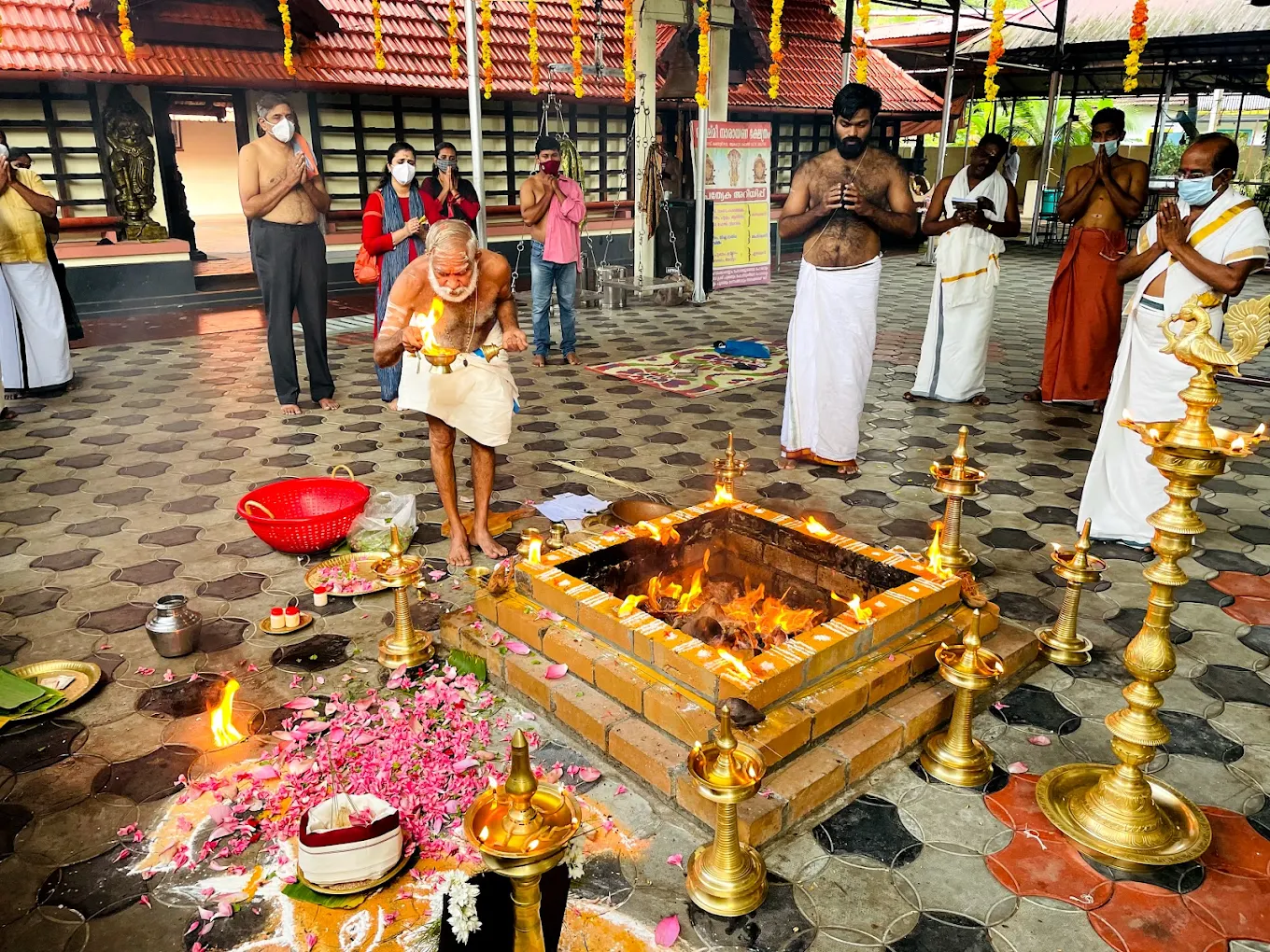 Traditional Kerala architecture at Lekshmi Narayana Temple