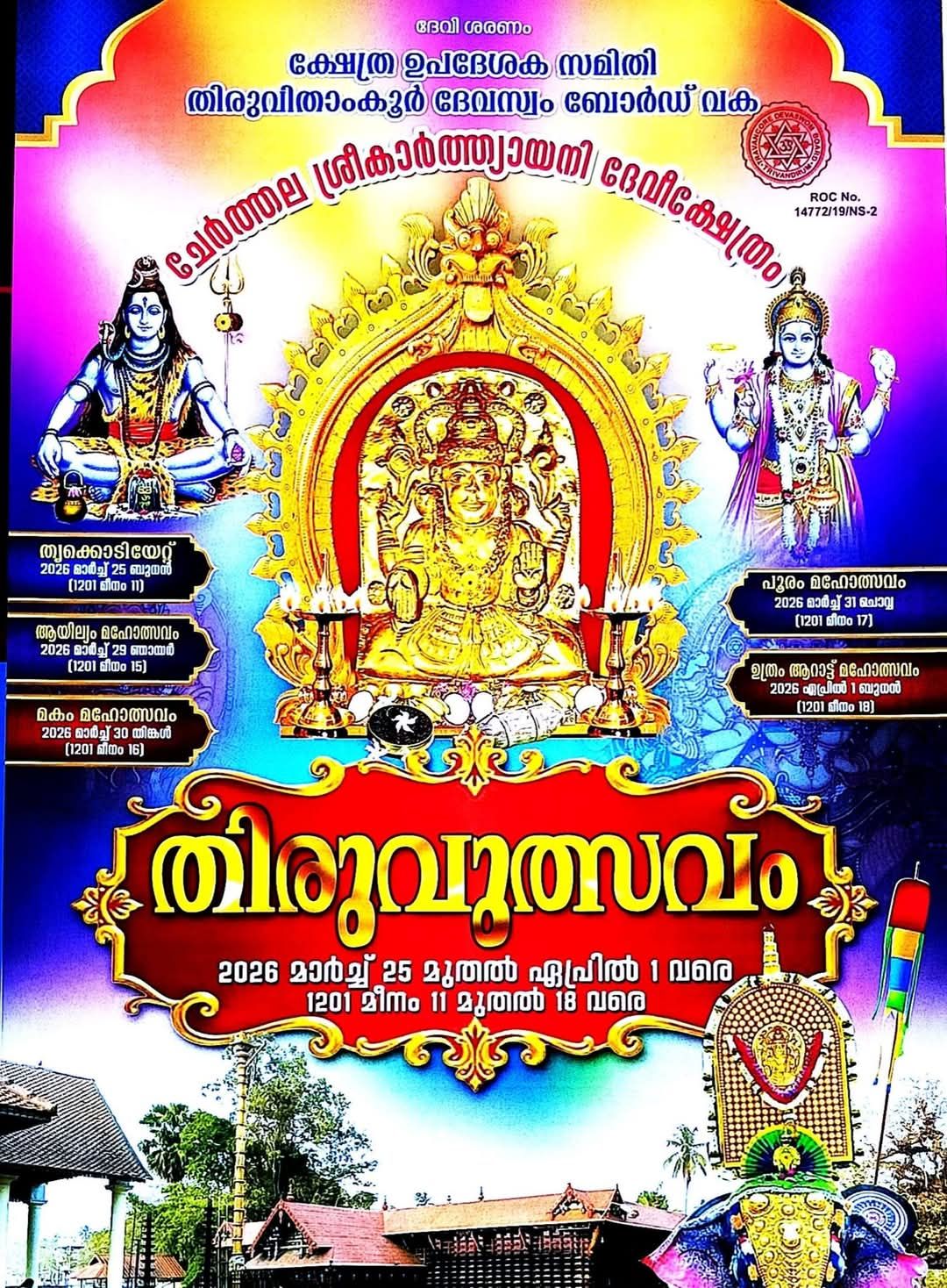 Thiruvutsavam 2026  at Cherthala Sree Karthyayani Devi Temple