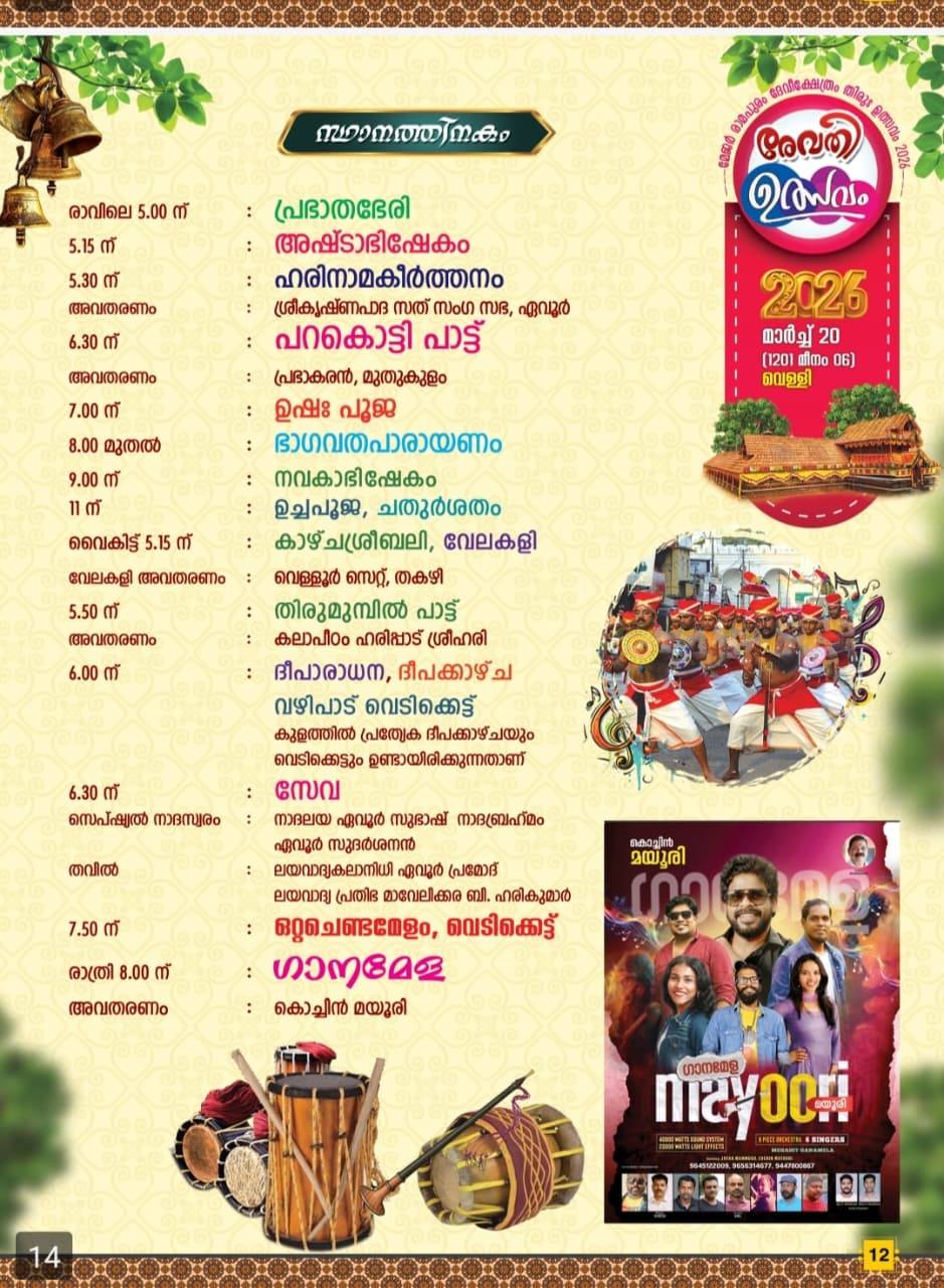 Traditional Kathakali performance during Thiruvutsavam 2026