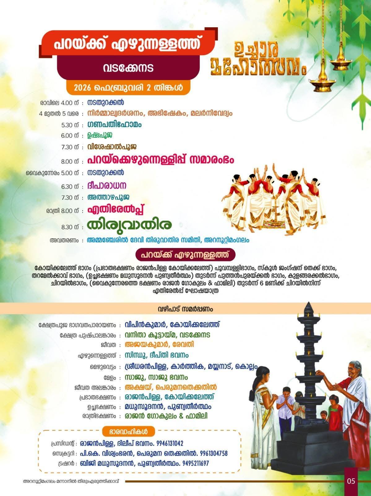 Pongala ritual at Thiru Eruthikkavu Temple, Alappuzh