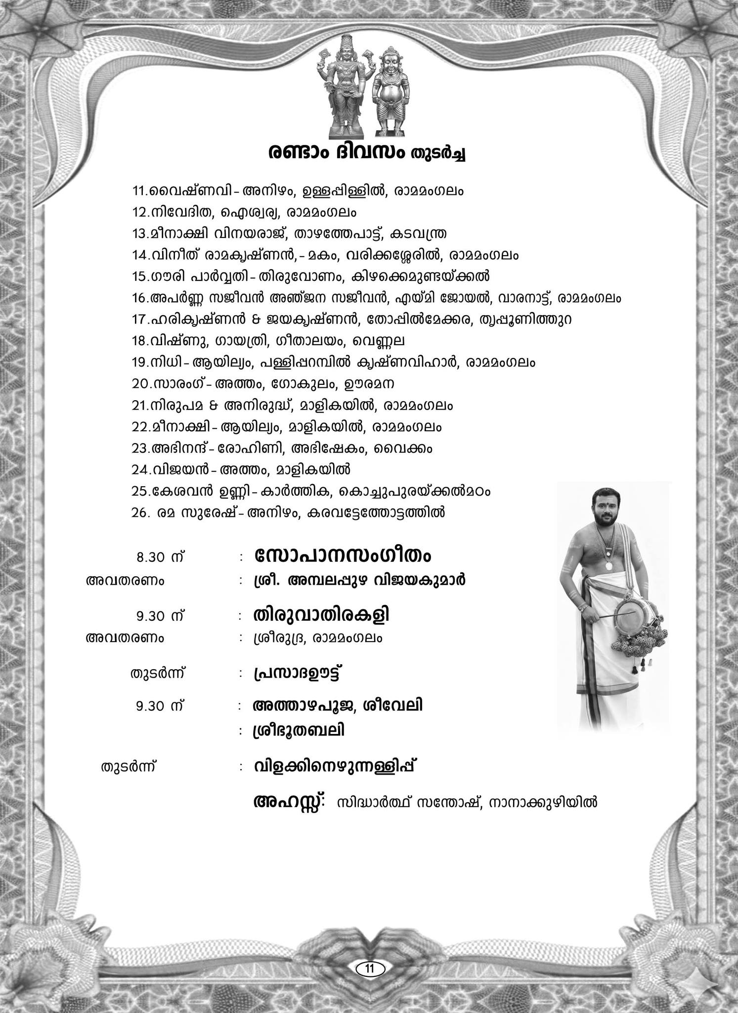 Vishu Vilakku religious ceremony at Sri Perumthrikovil Temple Ernakulam