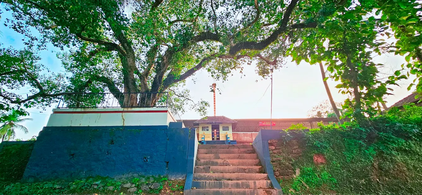 Temple view of Elayavoor where Bharata is worshipped as Sangameshwara with Bhagavathy and Sri Krishna