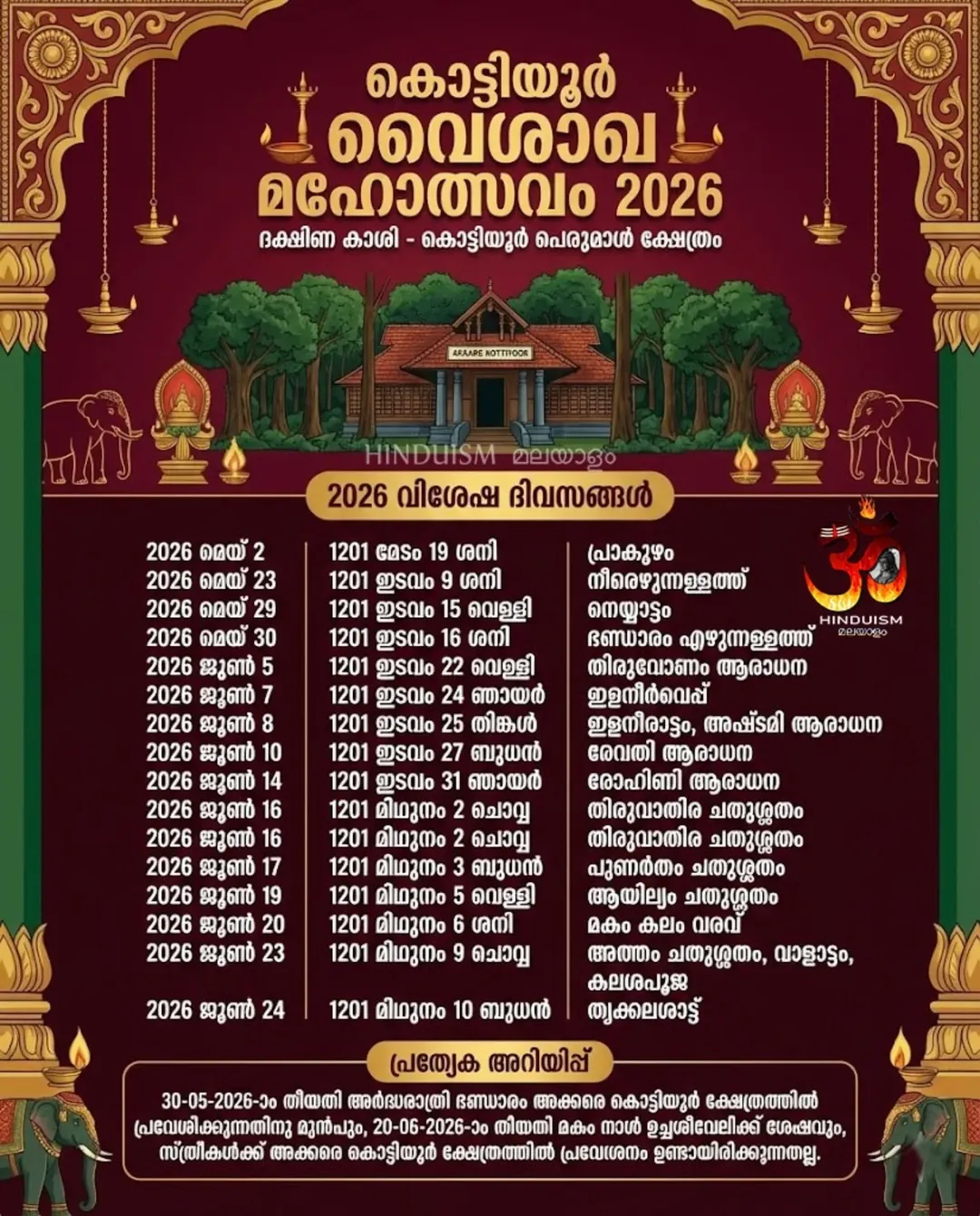 Kottiyoor Vishakha Mahotsavam Kottiyoor Perumal Temple Kannur Kerala