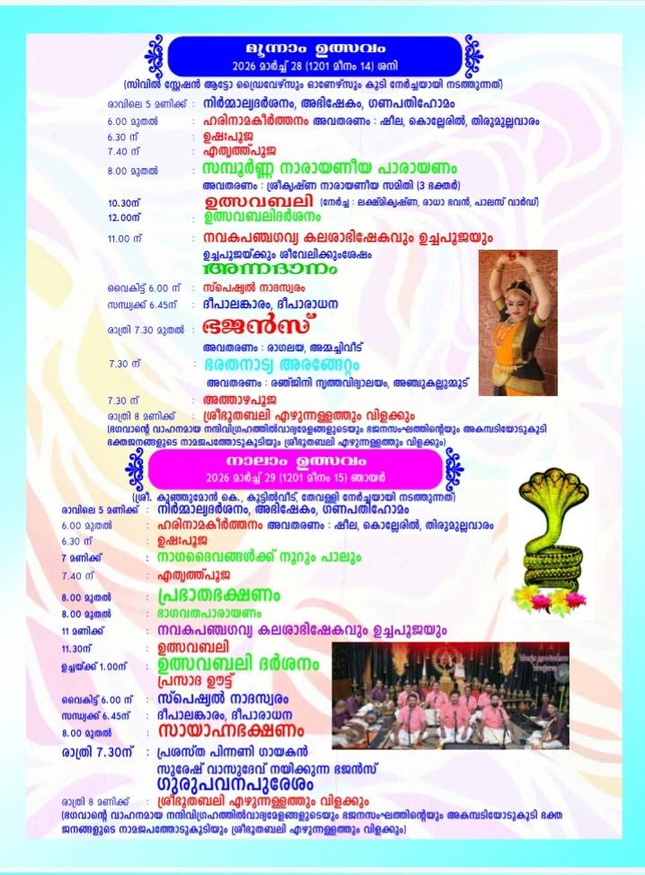 Sree Mahadevar Temple Kollam Thirukkodiyettu Mahotsavam celebrations