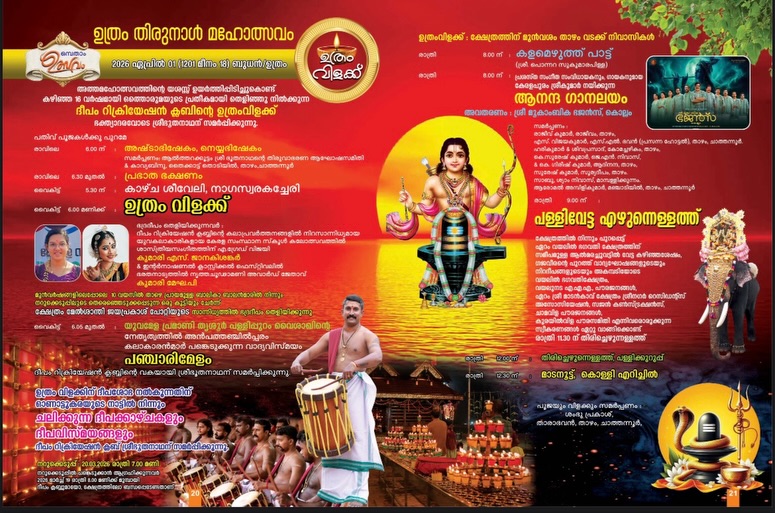 Devotees gathering Bhoothanatha Temple Chathannoor Mahotsavam 2026