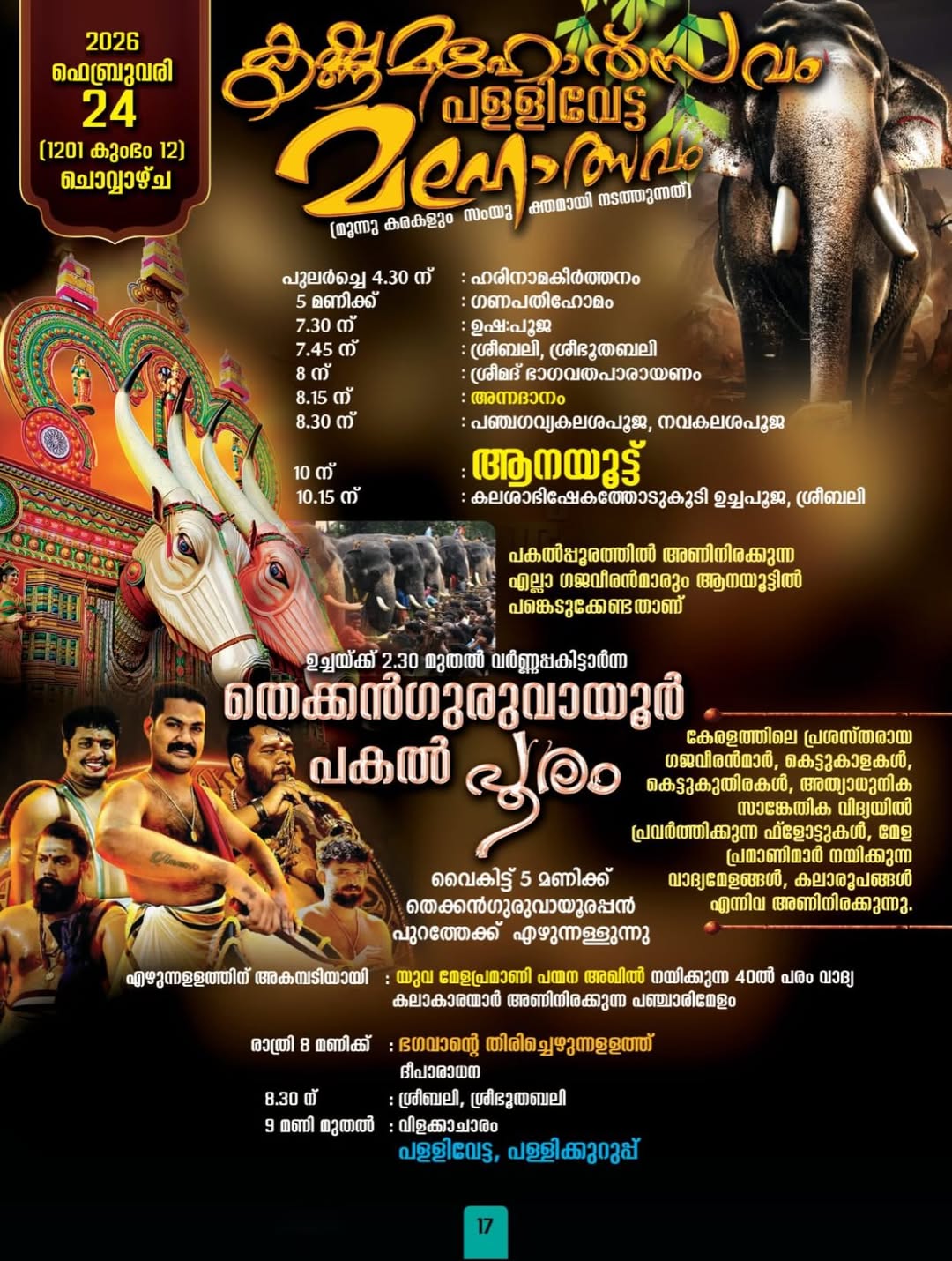 Annadanam at Thekkan Guruvayoor Krishna Mahotsavam festival