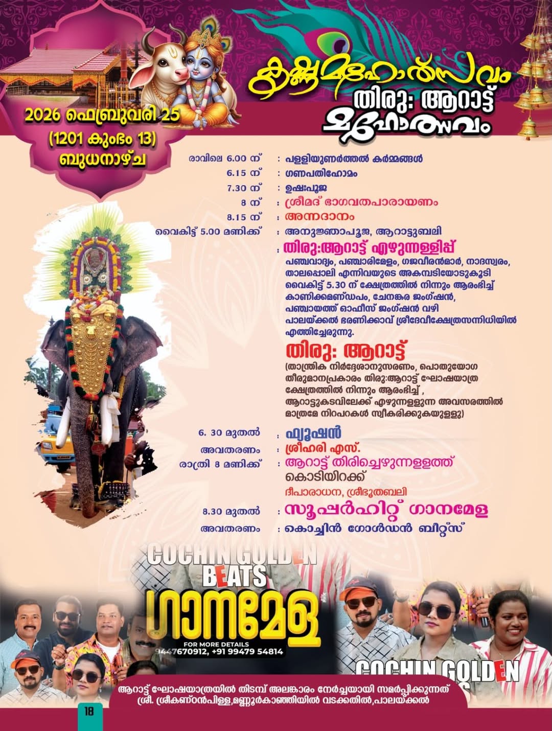 Thiruvaarattu ceremony at Krishna Mahotsavam Kollam