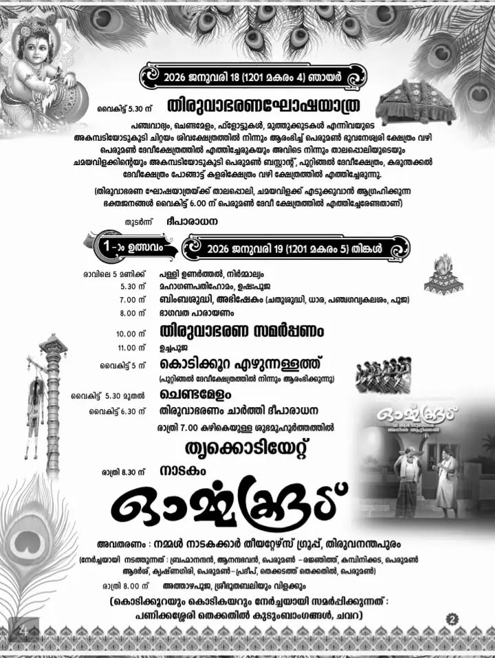 Devotees participating in rituals during Makara Rohini Mahotsavam and Thiruvabhmakarana Chartu 2026