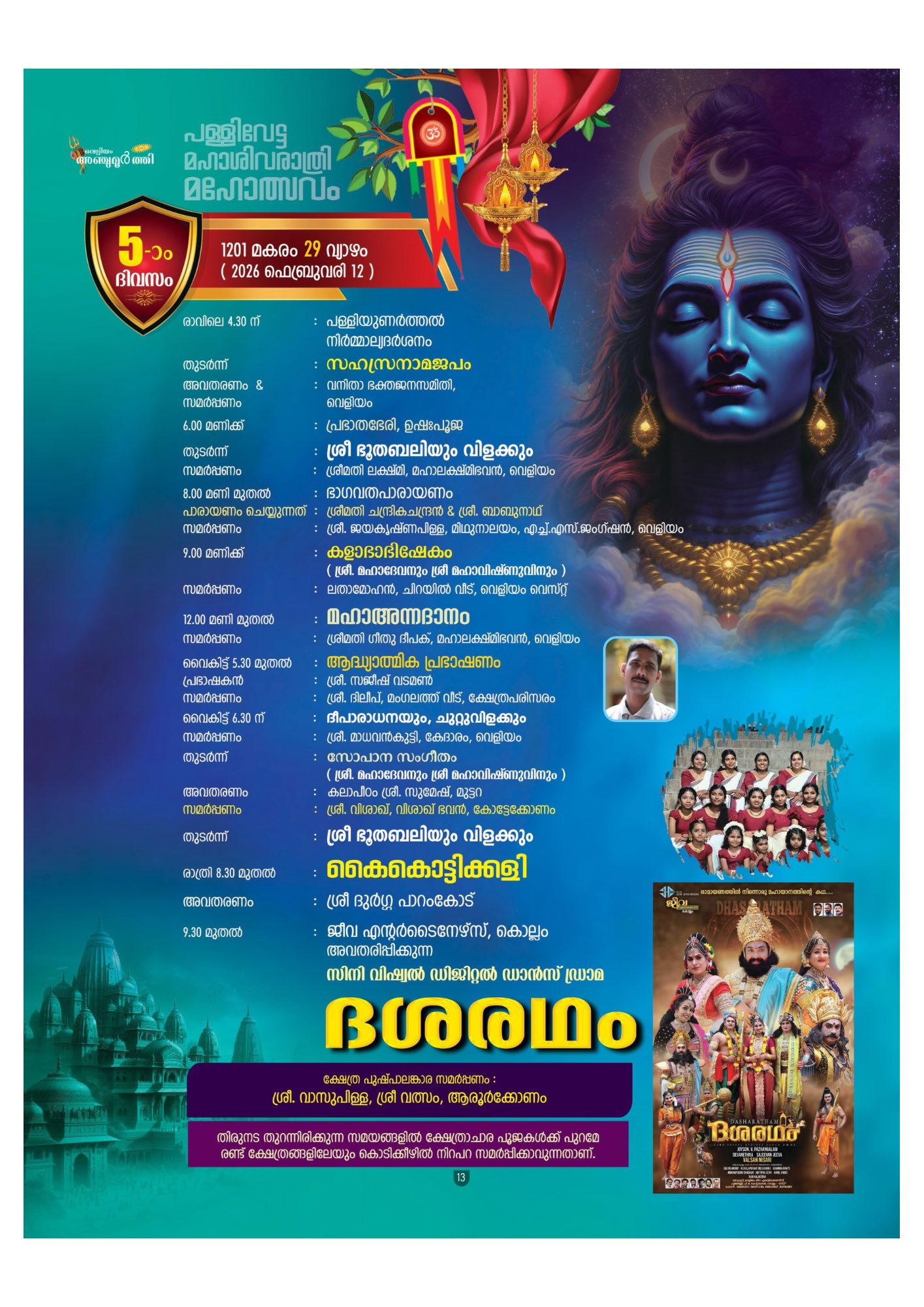 Devotees participating in Pallivetta Maha Shivaratri Mahotsavam