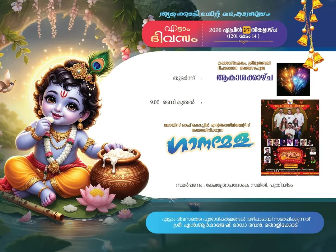 Kerala Hindu temple festival 2026 Thrikodiyettu Mahotsavam Kollam district