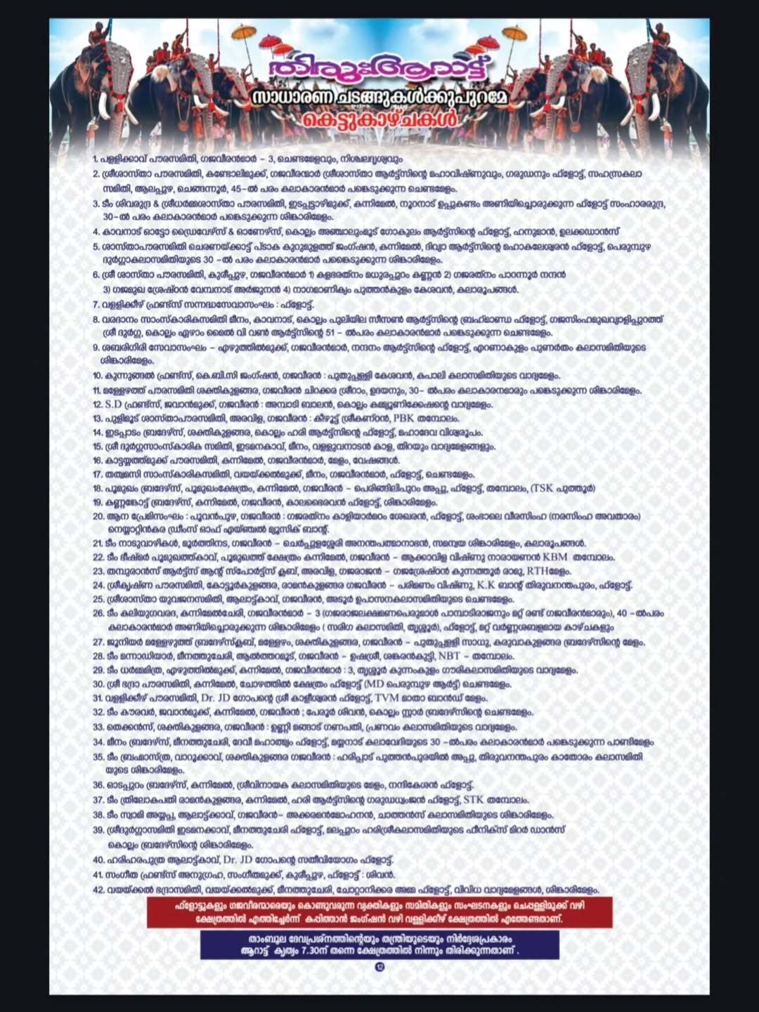 Thiruvutsavam 2026 Kollam temple arts and rituals