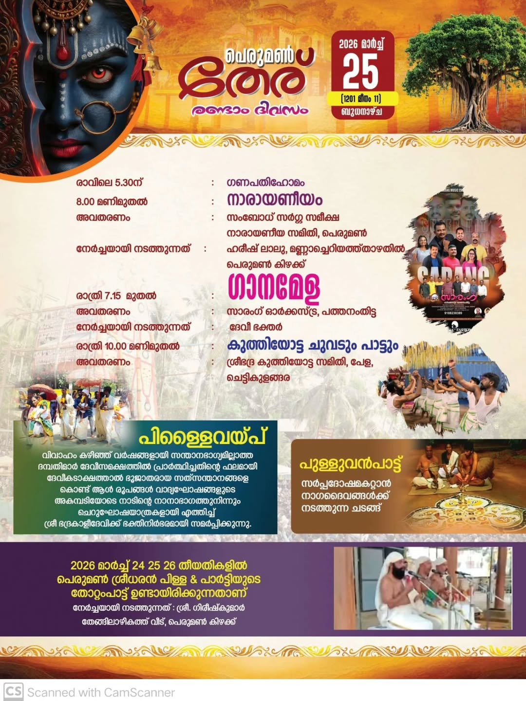 Perumon temple chariot procession Ther 2026 Kollam Kerala