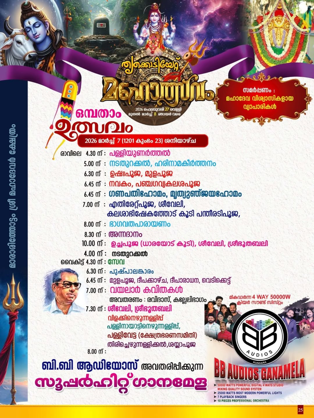 Traditional Thalappoli procession at Mararittottam Temple