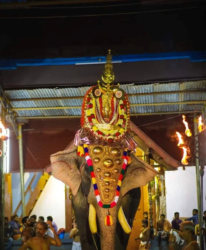 Temple courtyard of Vaikom Mahadeva Temple