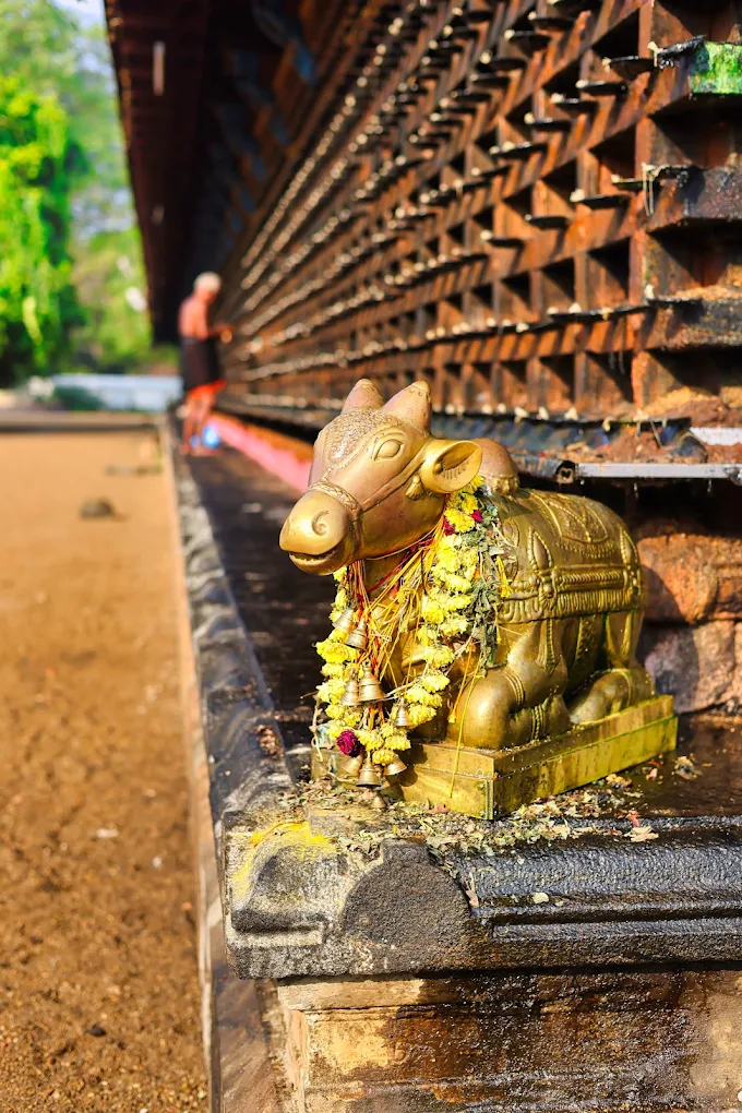 Devotees performing pooja at Vaikom Mahadeva Temple