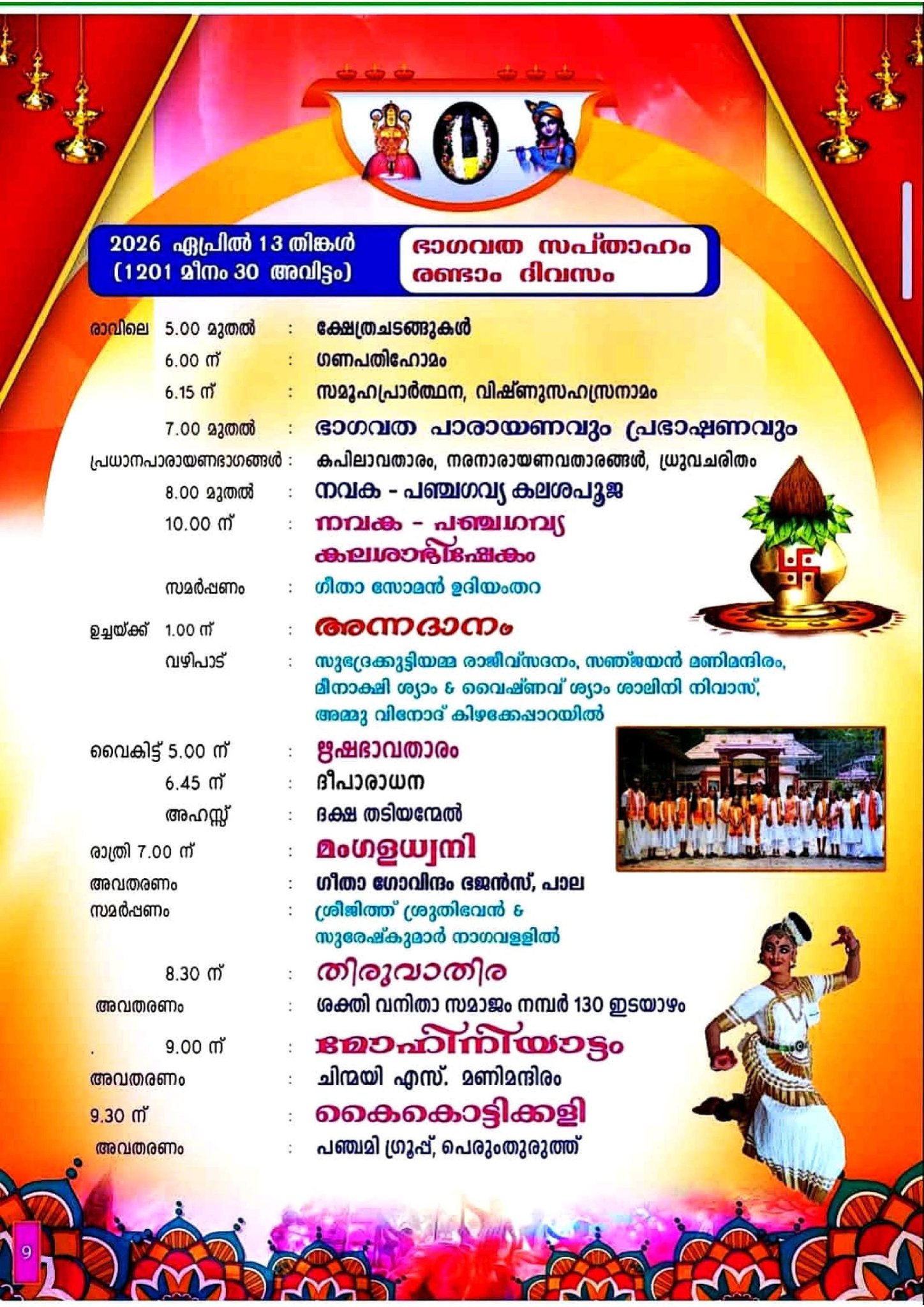 Temple priests performing Kalabhabhisheka pooja