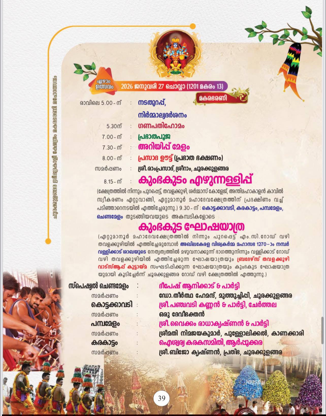 Traditional Shivaratri rituals at Churakkulangara Sree Bhadrakali Temple, Kerala