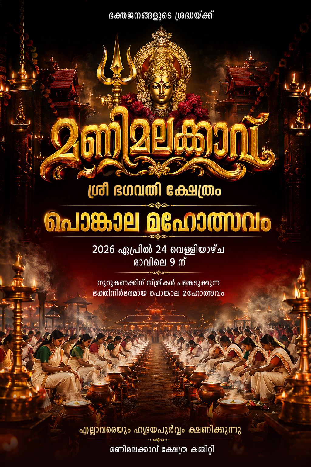 Pongala Mahotsavam Manimalakkavu Sree Bhagavathy Temple Kottayam Kerala