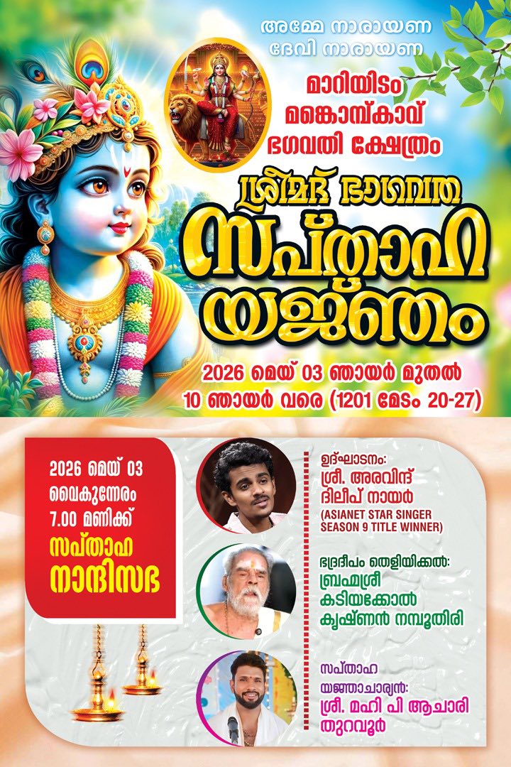 Devetoees participating at Mariyidam Mankombumkavu Bhagavathi Temple