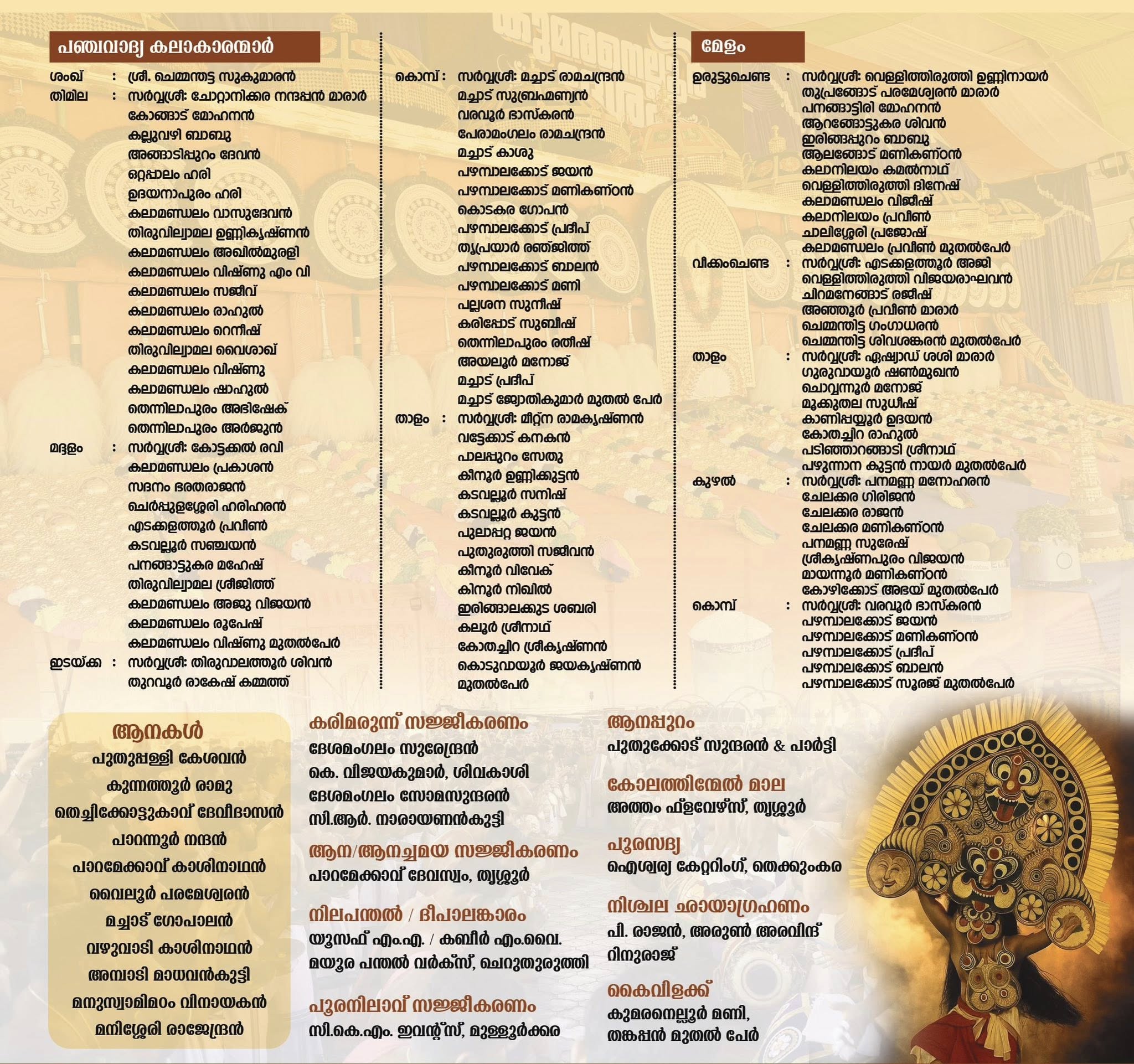 Decorated elephants during Kudamattam at Kumaranalloor Devi Temple Pooram