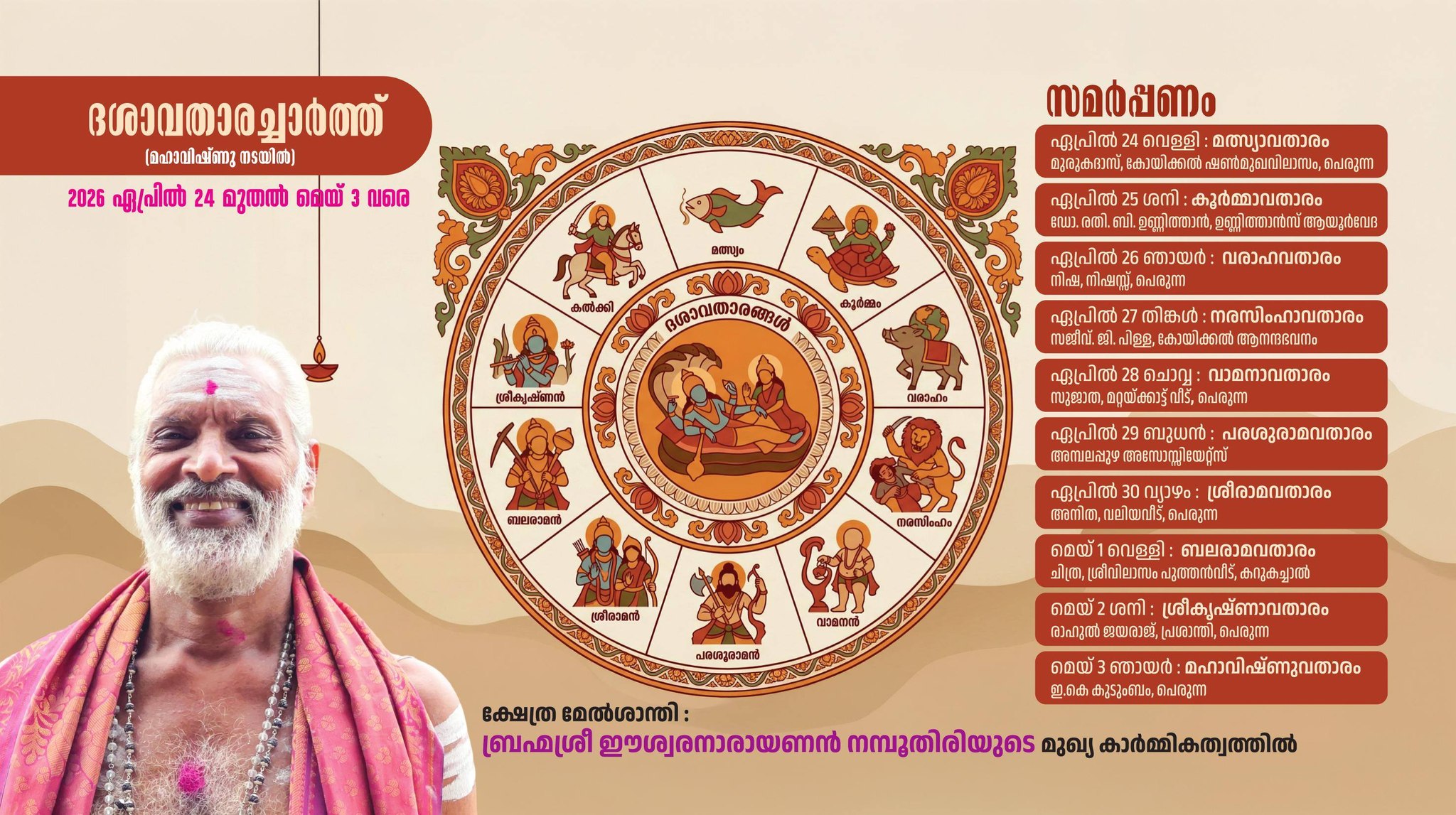 Saptaha Yajnam Kerala temple festival Perunna Kottayam