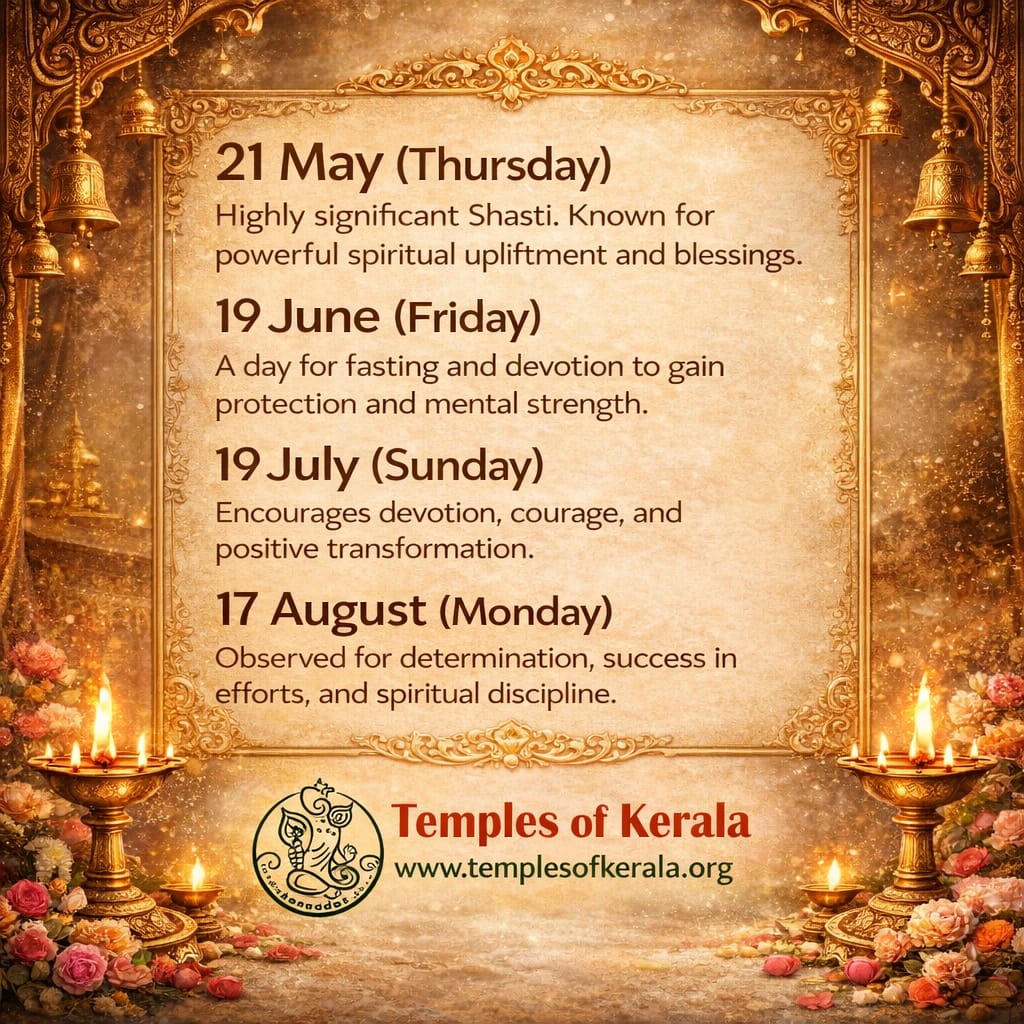 Shasti Observance 2026 Schedule