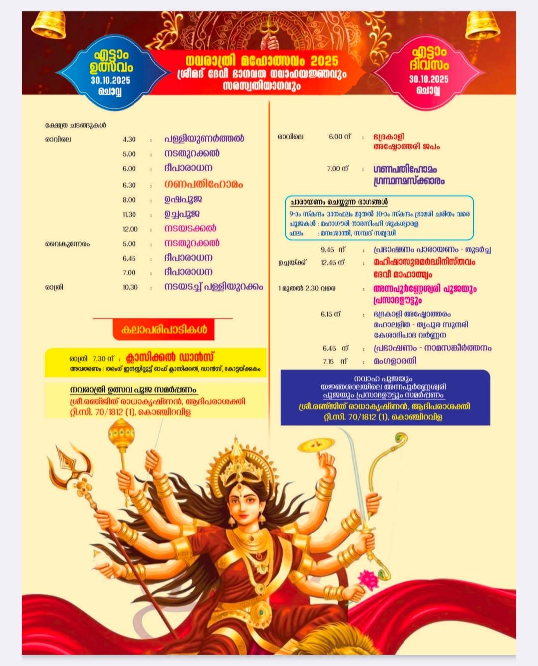 Images of Konchiravila Bhagavathi Temple Navaratri Festival 