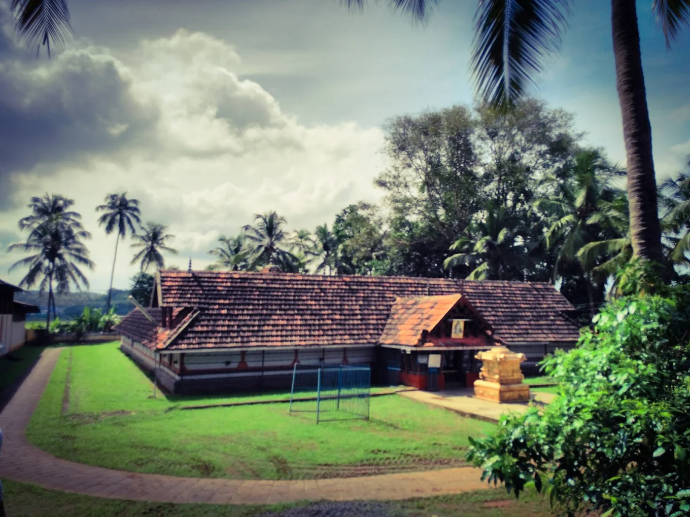 Main sanctum of Chuduvalathur Siva Temple dedicated to Lord Shiva