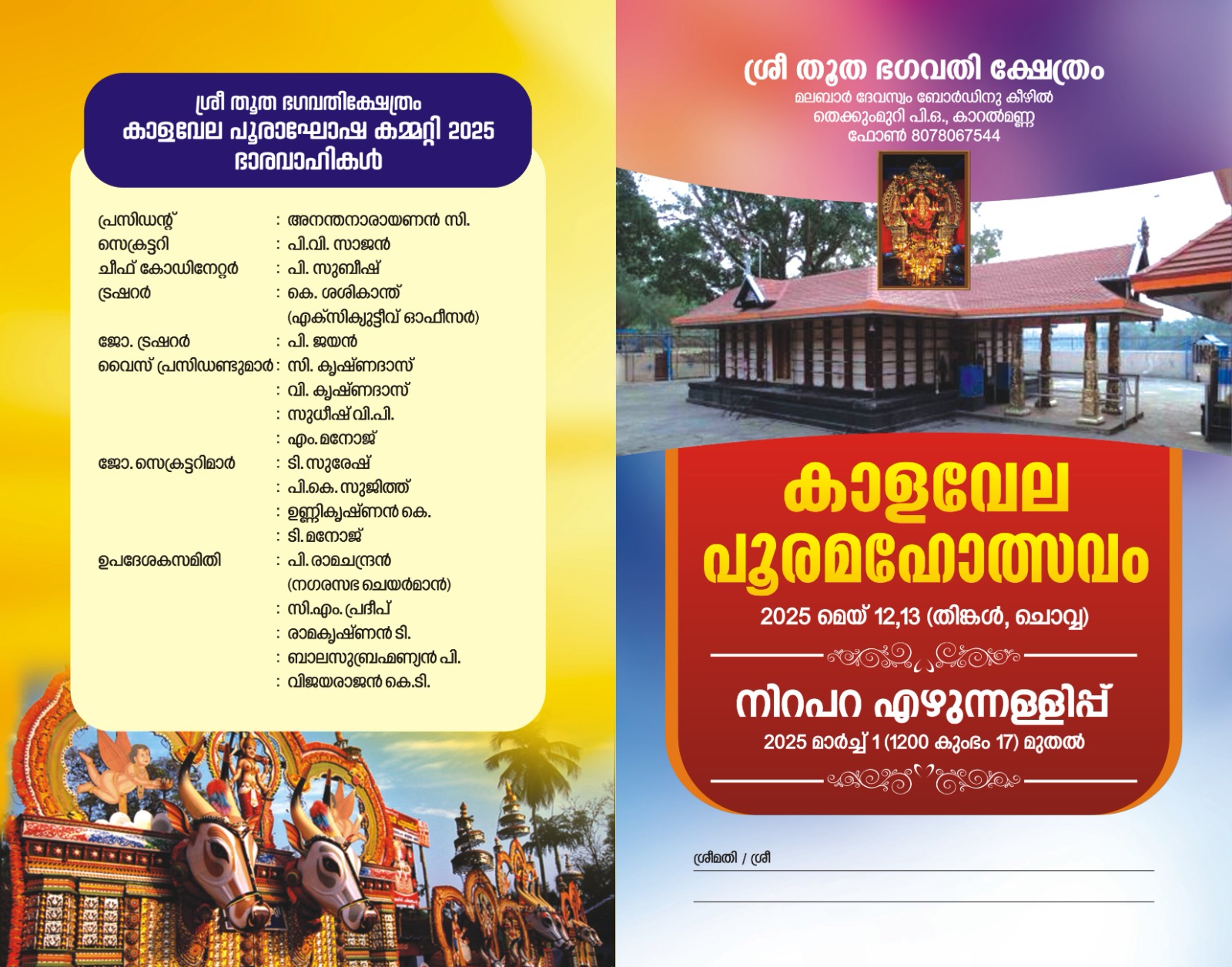 Thootha Pooram Elephant Procession