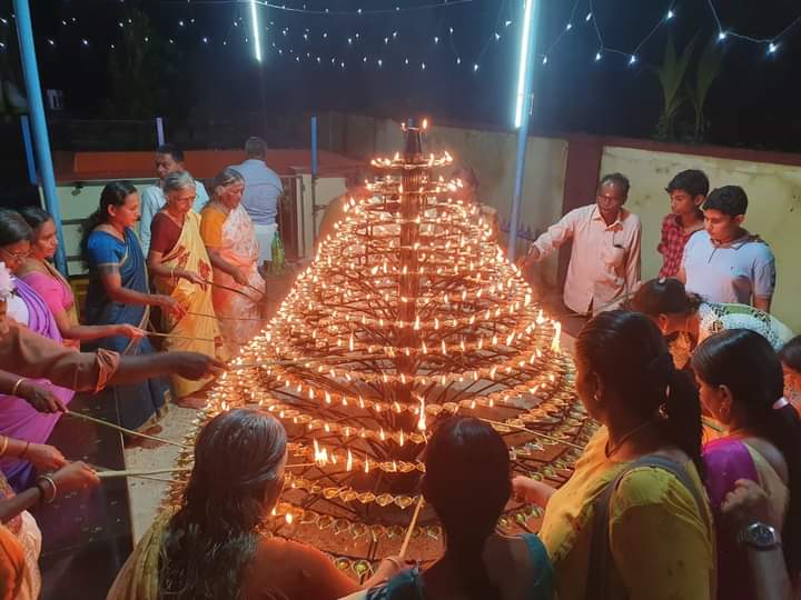 Devotees participating in special rituals at Randumoorthi Temple festival