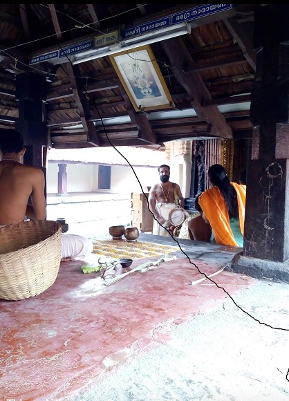 Sacred offerings made to Bhagavathy on her birthday celebration at the temple