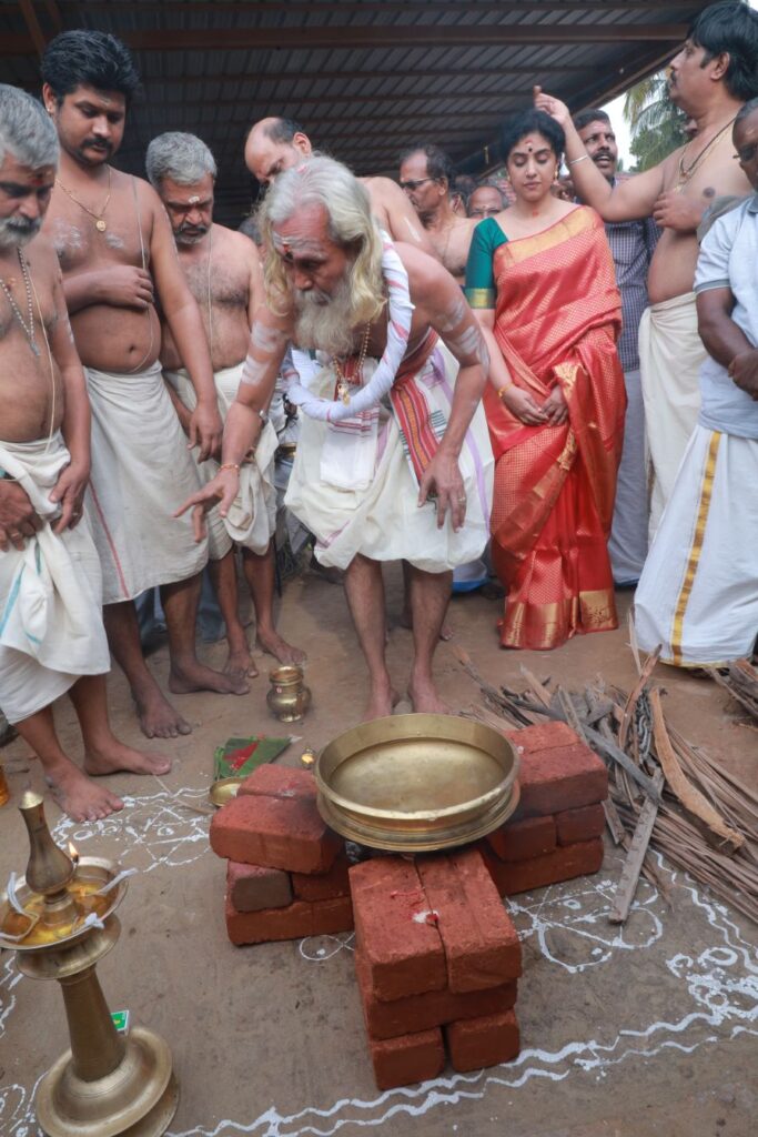 Devotees participating in Ponkala Mahotsavam at Kerala temple
