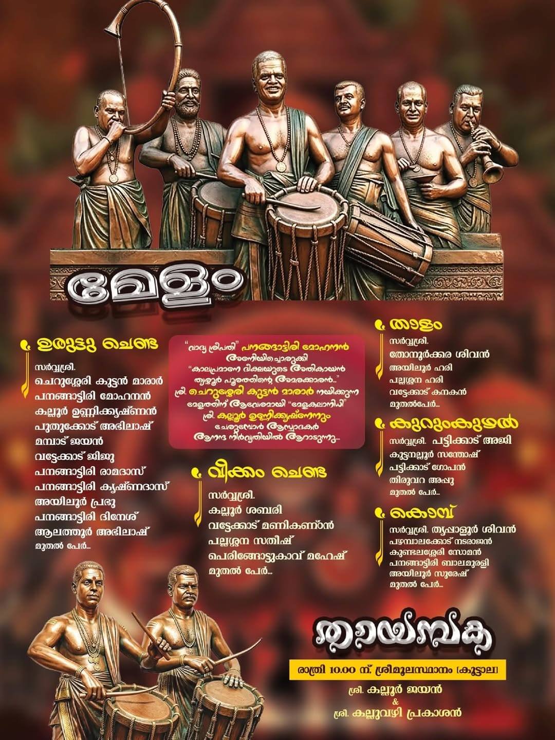 Colorful Kolam decoration and lamp arrangements at Cherunetturi Vela Mahotsavam