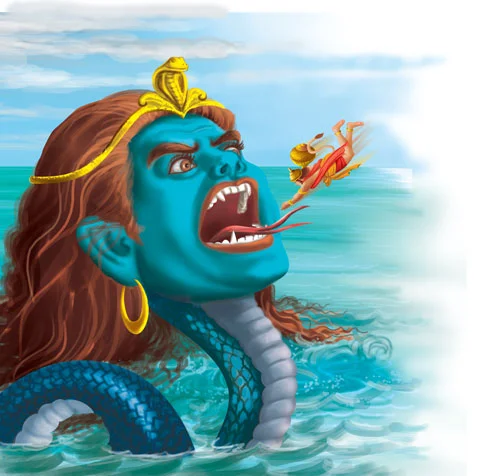 Hanuman’s Encounter with Surasa