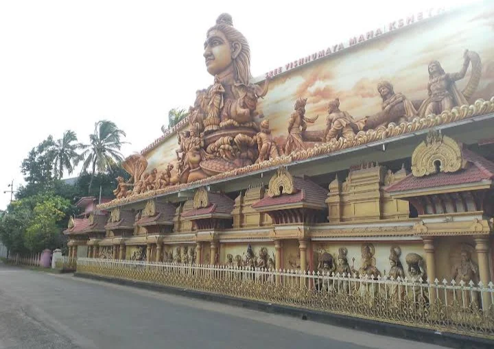 Traditional Kerala temple architecture at Sree Vishnumaya Kuttichathan Temple