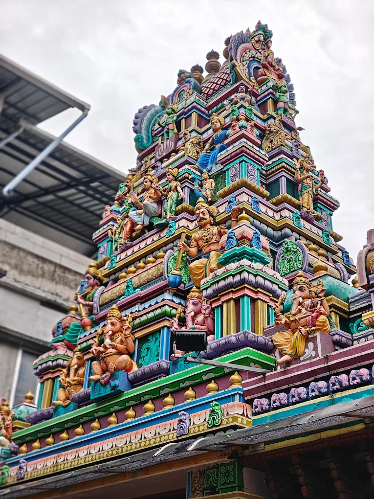 Temple courtyard of Thiruvambady SreeKrishna Temple  with devotee