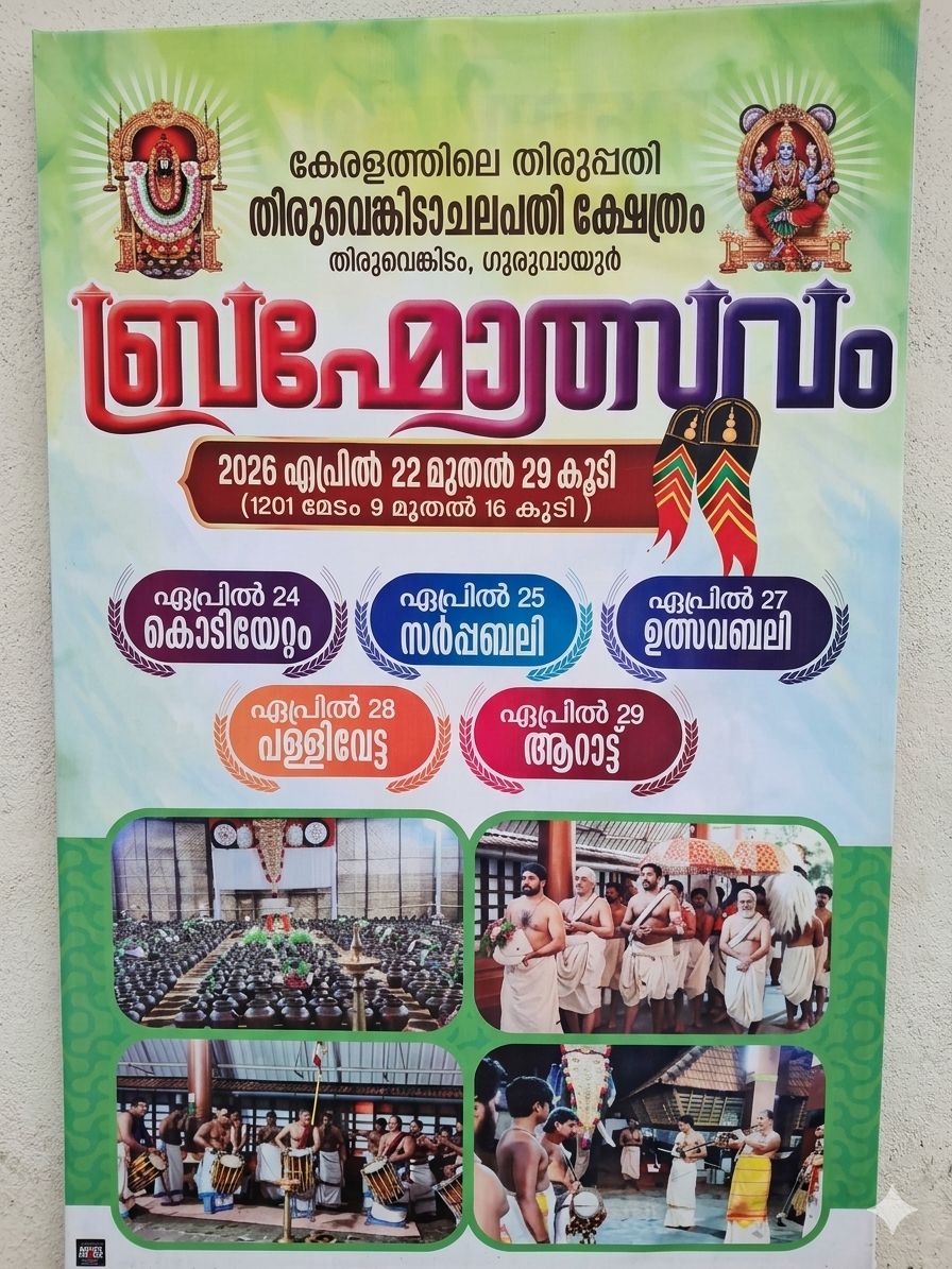 Brahmotsavam Sree Tirupati Thiru Venkatachalapathy Temple Thrissur Kerala