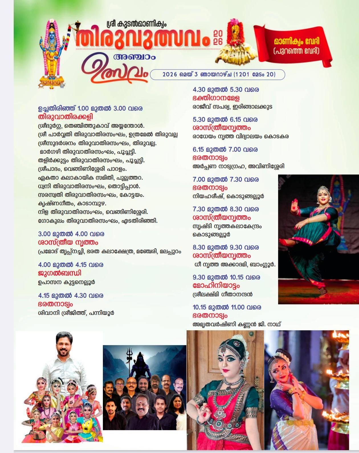 Temple priests performing Abhishekam at Koodalmanikyam