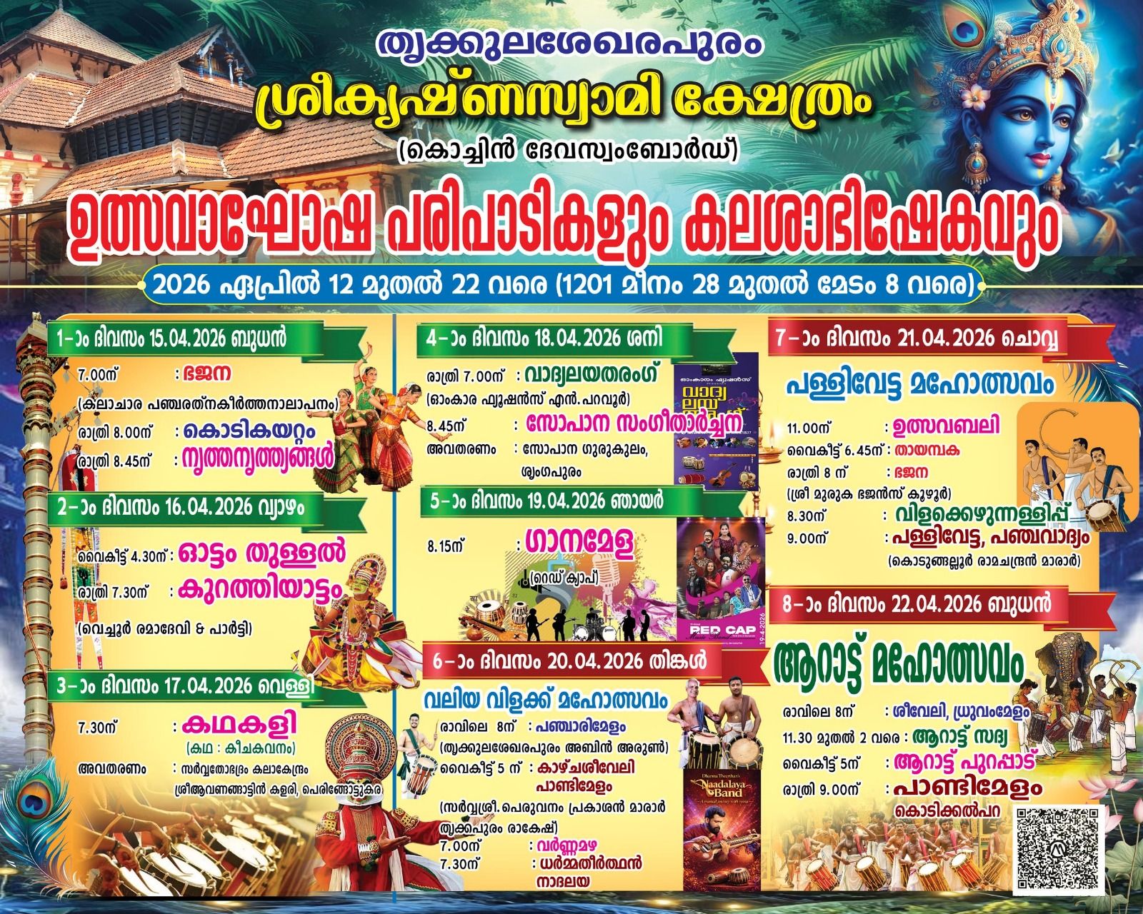Ulsavaghosa Paripaadikal & Kalashabhishekam Thrikkulasekharapuram Sree Krishna Swami Temple Thrissur Kerala