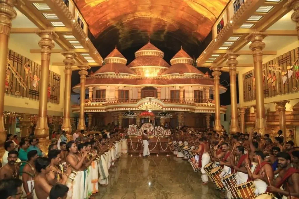 Peringottukara Devasthanam Sree Vishnumaya Swami Temple exterior during Thiruvellattu