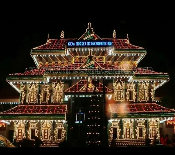 Decorated Temple for Thrissur Pooram 2026
