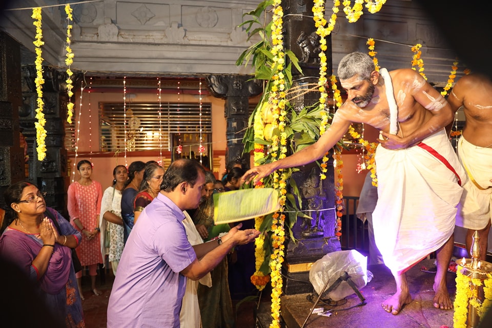  Vidyarambham ritual at Poojappura Sree Saraswathi Devi Kshethram