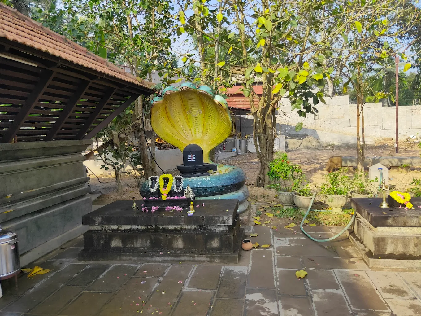 Vibrant festival celebration with lamps and offerings at Chenkal Maheswaram Temple