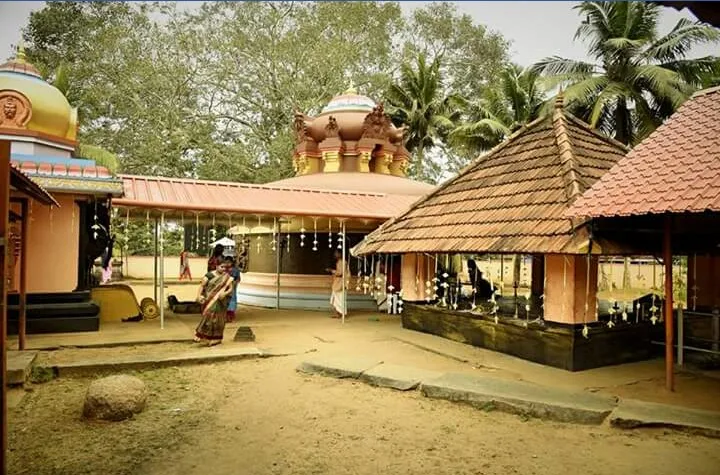 Traditional Kerala temple architecture at Melattingal Siva Temple