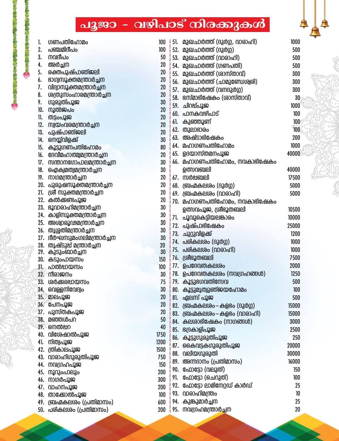 Grand procession of deities at Sree Panchami Devi Temple festiva