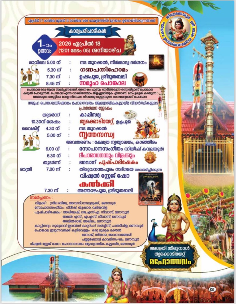 Thrikodiyettu Festival Manamboor Subrahmanya Temple Kerala