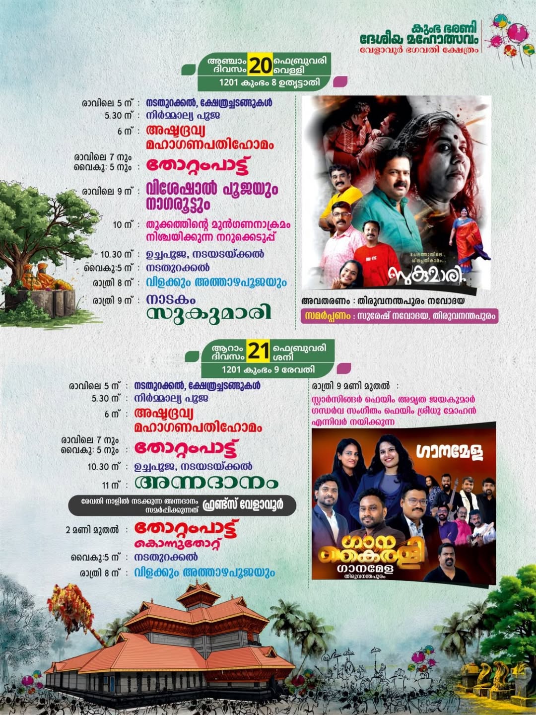 Mulavriksha Chuvattu offering during Kumbha Bharani Desiya Mahotsavam 2026