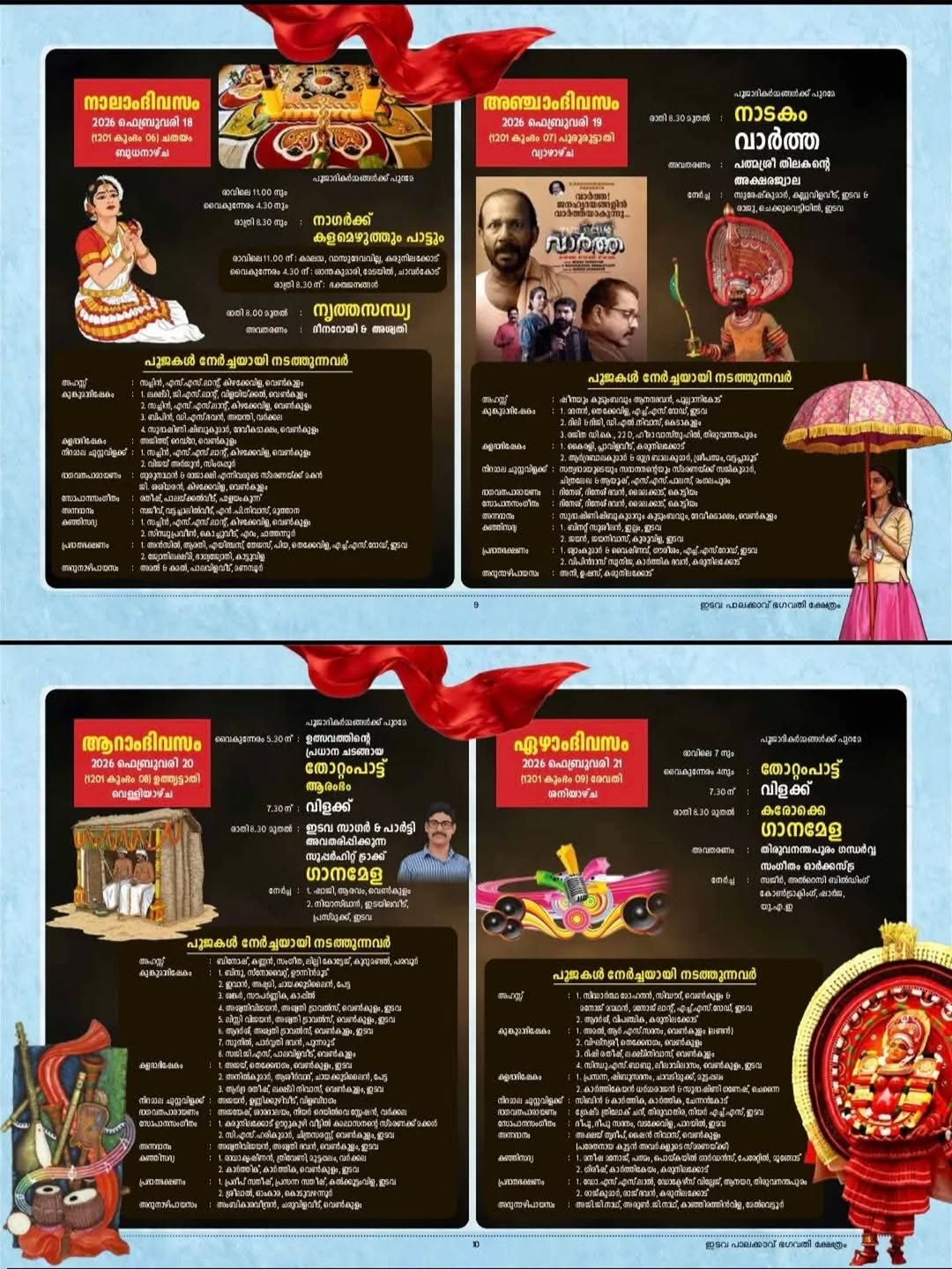 Elephant procession at Edava Palakkavu Bhagavathi Temple festival