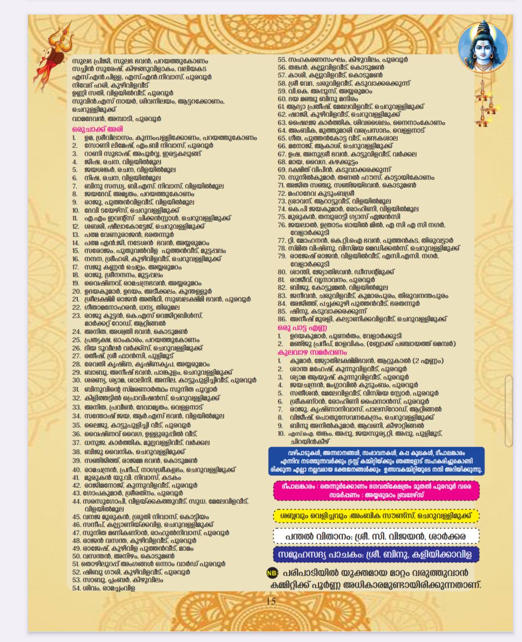 Sree Ayyarumadam Shiva Temple decorated for Mahashivaratri